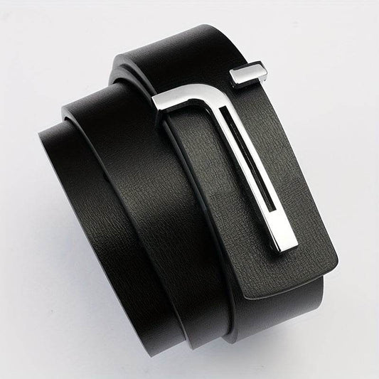 Mens Attire Leather Belt Alloy Pin Buckle - Mens Attire