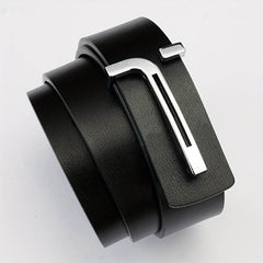 Mens Attire Leather Belt Alloy Pin Buckle - Mens Attire