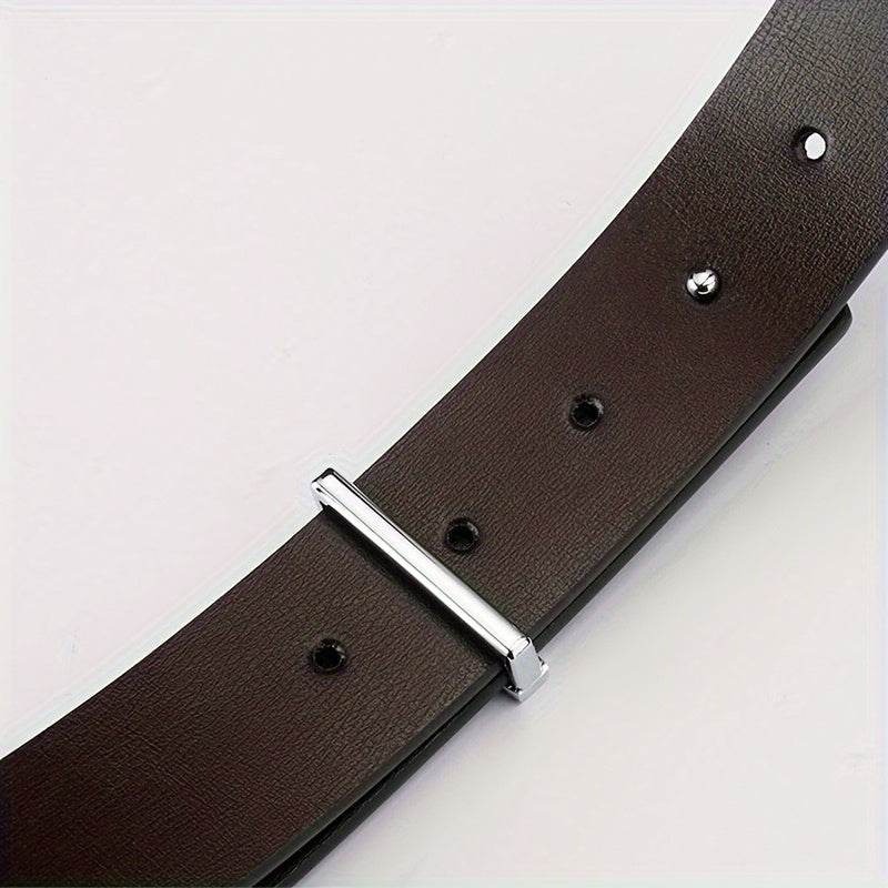 Mens Attire Leather Belt Alloy Pin Buckle - Mens Attire