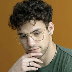 Preppy Style Oval Full Rim Glasses for Men - Mens Attire