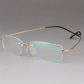 Unisex Casual Frameless Eyeglasses – Ultra-Light Memory Titanium Alloy - Mens Attire