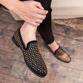 Men’s Sleek Slip-On Loafers – British Style with Sequin - Mens Attire