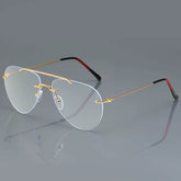 Frameless Double-Temple Pilot Glasses – Oversized Minimalist Eyewear - Mens Attire