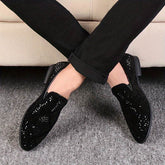 Rhinestone Men's Faux Slip-On Oxfords Shoes - Mens Attire