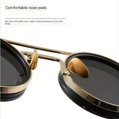 Vintage-Inspired Retro Round Glasses – 9-Level Adjustable Polarized Lens - Mens Attire
