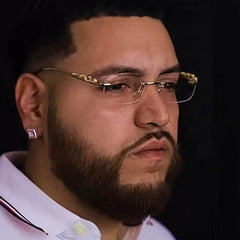 Rectangular Metal Rimless Anti-Blue Light Eyeglasses - Mens Attire