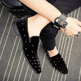 Men’s Fashion Wedding Rivet Leather Moccasins - Mens Attire