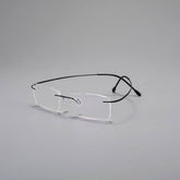 Minimalist Titanium Rimless Rectangular Antiblue Glasses - Mens Attire