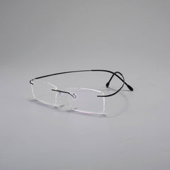 Rimless Titanium Rectangular Glasses - Mens Attire