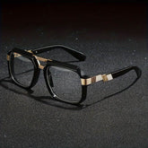 Retro Double Bridge Eyeglasses – Unisex Zinc Alloy Frame - Mens Attire