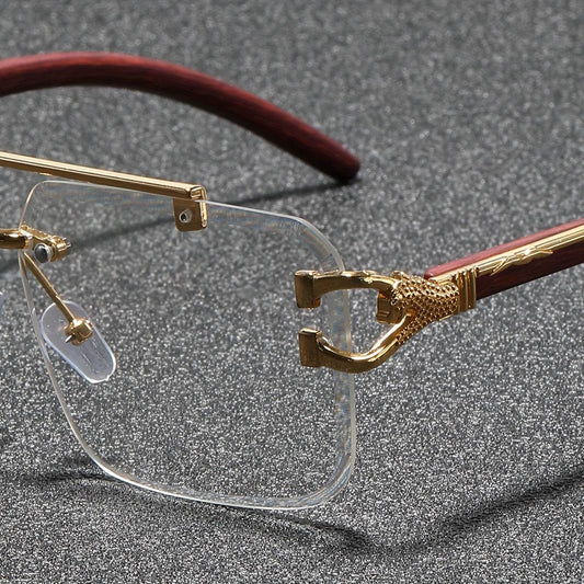 Men's Fashion Rimless Square Glasses - Mens Attire