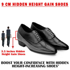 Mens Formal Height Increasing Brogues with 3.5" Boost