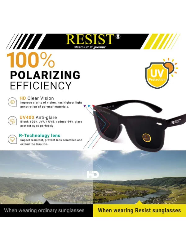 Black Polarized UV Protected Wayfarer Sunglasses