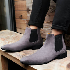 Men's Wedding Wear Chelsea Suede Boots – Elegant Stylish Choice - Mens Attire