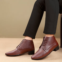 Men's Elevator Derby Dress Boots for Height Boost & Style