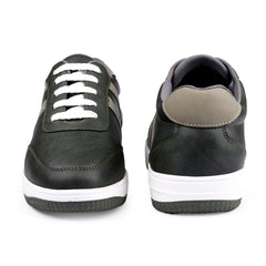 Black sneakers with white soles on a white background