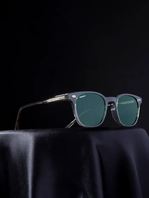 UV Protected Brown & Green Wayfarer Sunglasses - Men's Attire