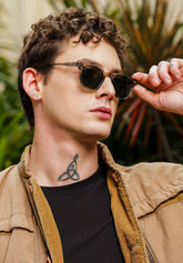 UV Protected Brown & Green Wayfarer Sunglasses