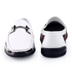 White shoes with black soles on a white background