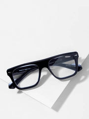 Mens Attire Black Wayfarer Eyeglasses for Men - Antiblue - Mens Attire