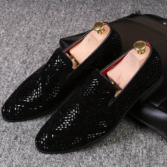 Rhinestone Men's Faux Slip-On Oxfords Shoes - Mens Attire
