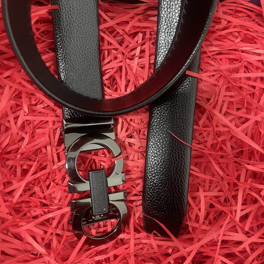 Men’s Fashionable Automatic Buckle Belt – Black - Mens Attire