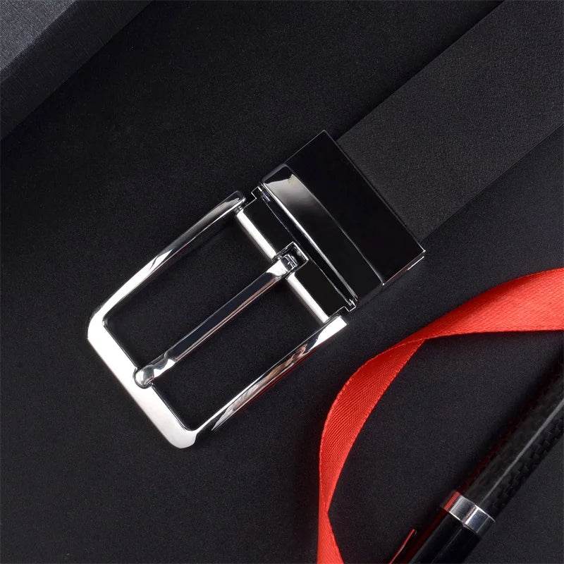 Men's Attire Classic Italian Leather Men's Belt Black