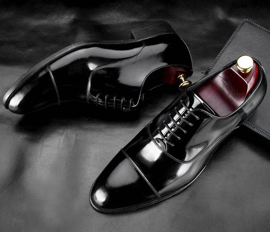 Men's Attire Shiny Patent Leather Dress Shoes Oxford