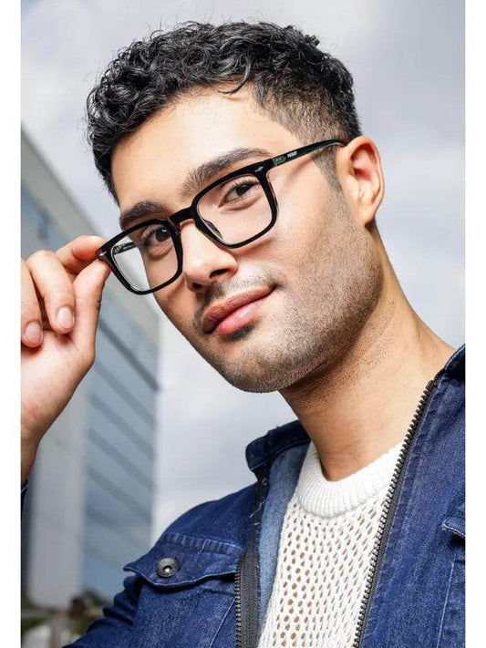 Mens Attire Antiblue Clear Black Eyeglass Frames - Mens Attire