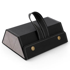 Multi-Compartment Portable Large Capacity Leather Glasses Case - Mens Attire