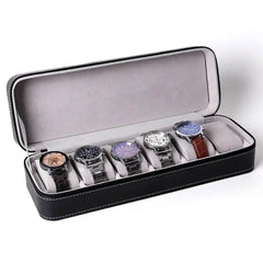 Portable 6 Slots Watch Box Desktop Watch Case Household Watch Organizer - Mens Attire