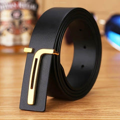 Mens Attire Leather Belt Alloy Pin Buckle - Mens Attire