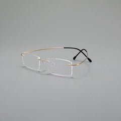 Rimless Titanium Rectangular Glasses - Mens Attire