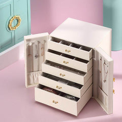 Convenient LuxuryJewellery Box with 5 Levels Large Jewellery Case with Drawer and Watch - Mens Attire