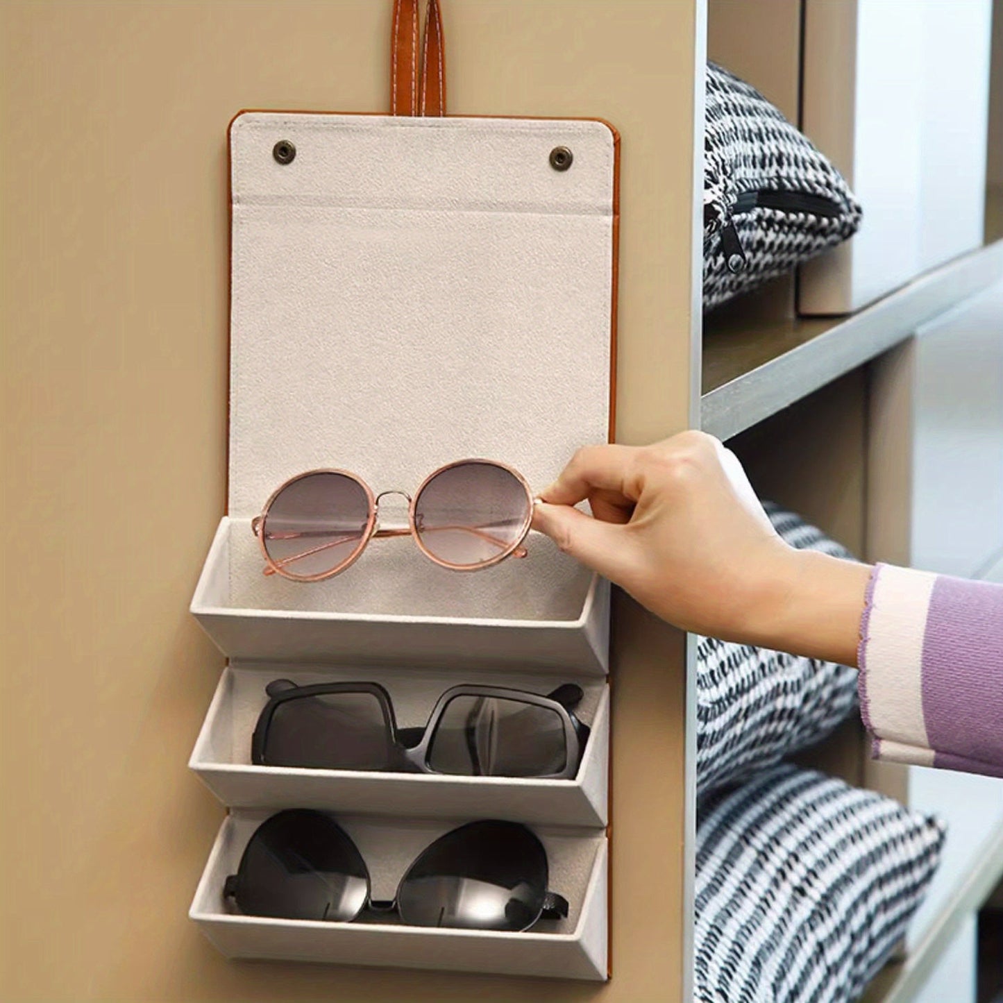 Travel 5 Compartment Eyewear Sunglasses Organizer | Foldable