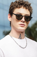 Classic Round Oval Green Wayfarer Sunglasses (50 mm) - Mens Attire