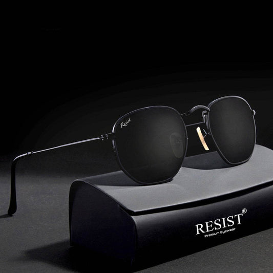 Francis Black Hexagonal Sunglasses - Mens Attire