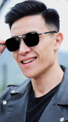 Noah Retro Square Sunglasses – Metal Frame - Mens Attire