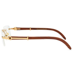 Mens Attire Redwood Rimless Eyeglasses with Wood Frame - Mens Attire