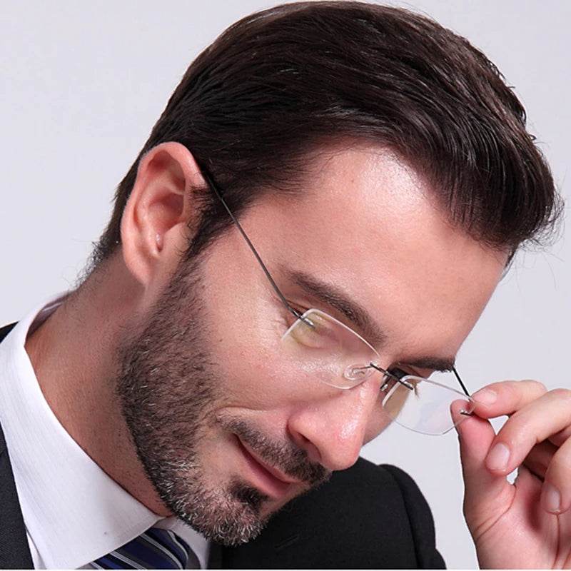 Mens Attire Rimless Glasses for Work - Lightweight Eyewear - Mens Attire