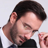 Mens Attire Rimless Glasses for Work - Lightweight Eyewear - Mens Attire