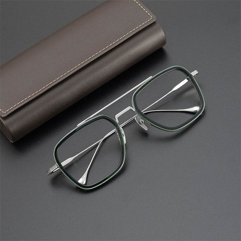 Tony Stark Inspired Square Eyeglasses - Mens Attire