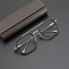 Tony Stark Inspired Square Eyeglasses - Mens Attire