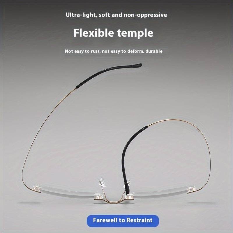 Rimless Titanium Rectangular Glasses - Mens Attire
