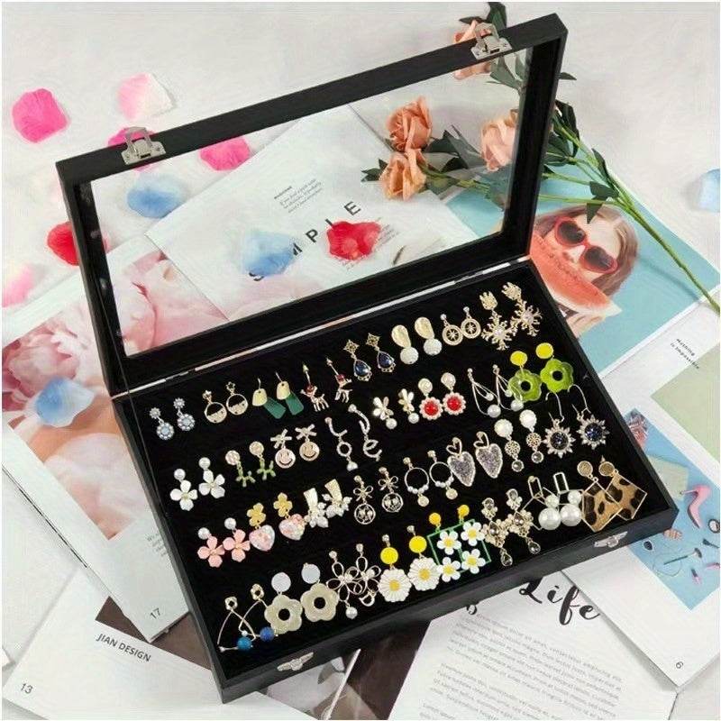 160-Hole Jewelry Organizer Box with Insertable Sponge Inserts - Mens Attire