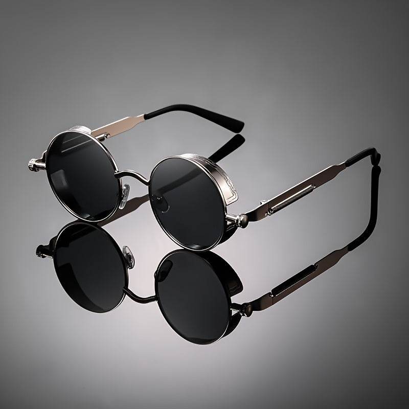 Retro Round Frame Punk Style Glasses - Mens Attire