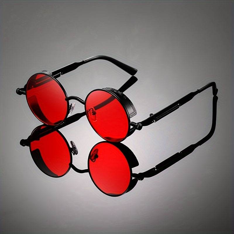 Retro Round Frame Punk Style Glasses - Mens Attire