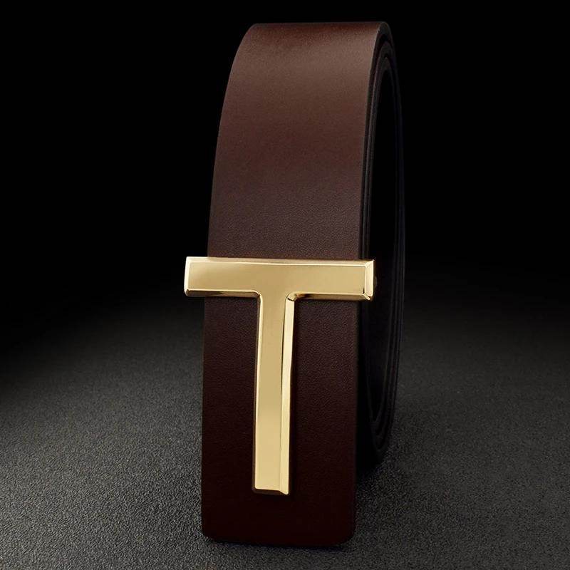 Men's Smooth Buckle Adjustable Leather Business Casual Belt - Mens Attire