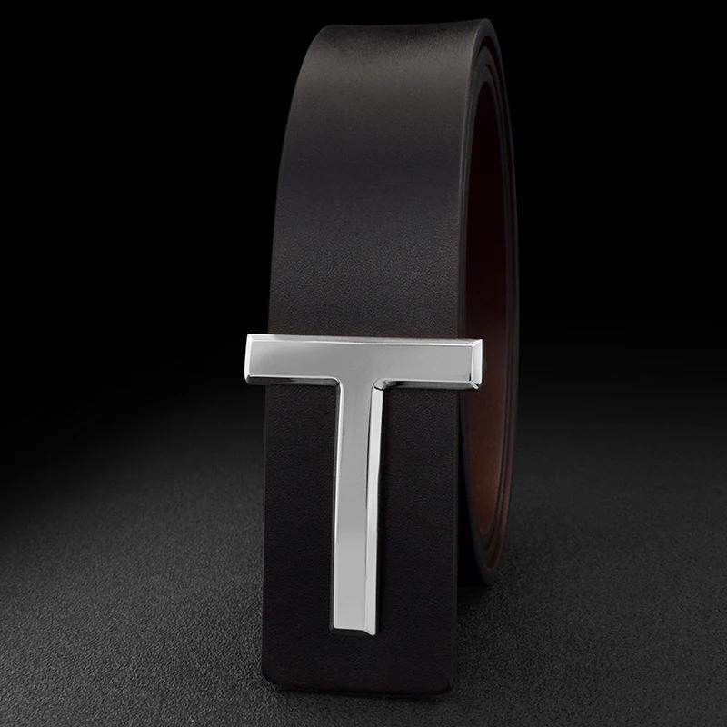 Men's Smooth Buckle Adjustable Leather Business Casual Belt - Mens Attire