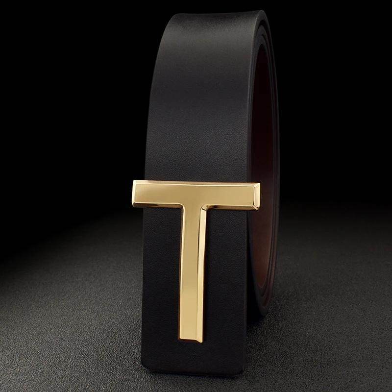Men's Smooth Buckle Adjustable Leather Business Casual Belt - Mens Attire